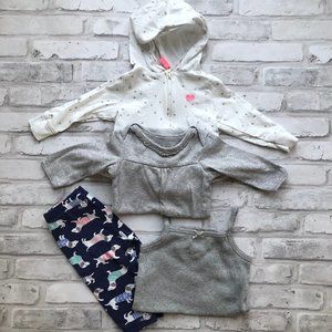 CARTER'S | BABY GAP | Baby Girl Clothing Bundle 6M Puppy Heart White Gray Navy